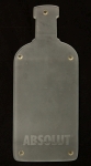 Colecionismo - Base para Drinks da VODKA ABSOLUT - No formato da tradicional garrafa da vodka - Em vidro jateado com logo da Absolut gravado - h= 26,5 cm