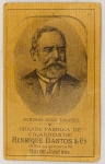 Colecionismo - Antiga figurinha de Cigarro da Grande Fábrica de Cigarros Henrique Bastos & Cia  - Rua da Quitanda 116 - RJ - Tema : Figura do General Silva Tavares
