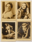 Colecionismo - 4 Raros Picture Cards do sec XX - RKO Radio USA - Com Artistas do rádio. A RKO era reconhecida por seu ciclo de musicais estrelados por grandes atores da década de 30.
