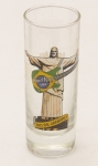 Colecionismo - Raro Shot Glass do extinto  Hard Rock Café - Rio de Janeiro - Com Figura do Cristo Redentor 