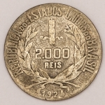 Numismática, Brasil. 2000 réis em prata. Perfeita.