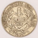 Numismática, Brasil. 2000 réis em prata. Perfeita.
