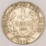 Numismática, Brasil. 2000 réis em prata. Perfeita.