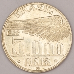 Numismática, Brasil. 5000 réis 1936. Perfeita. Prata. 
