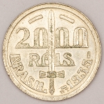 Numismática, Brasil. 2000 réis. Caixas 1935. Prata. 