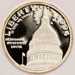 Numismática, USA. Peça em tamanho reduzido em prata 925. Marcada e constrastada. Encapsulada com 13,5g de prata cada peça sem a cápsula. 