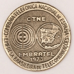 Medalha Embratel. CNTE 1975. Prata. 8,9g. 