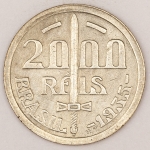 Numismática, Brasil. 2000 réis 1935. Prata Caxias. 