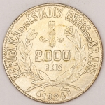Numismática, Brasil. 2000 réis. 1924. Perfeita. Prata. 
