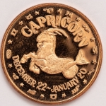 Numismática, USA.  Onça de cobre. Grande procura pela temárica. Signo Capricórnio.