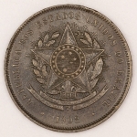 Numismática, Brasil. Bronze. 20 réis. 1908