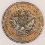 Numismática, Brasil. Bronze. 20 réis. 1906. Soberba. Flor. 