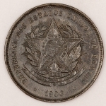 Numismática, Brasil. Bronze. 20 réis. 1900. Linda. 
