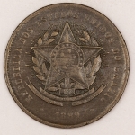 Numismática, Brasil. Bronze. 20 réis. 1889.