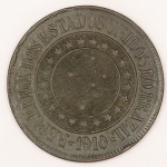 Numismática, Brasil. Bronze. 40 réis. 1910. Linda. 