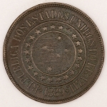 Numismática, Brasil. Bronze. 40 réis. 1889.