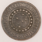 Numismática, Brasil. Bronze. 40 réis. 1912. Rara. 