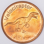 Numismática, USA. Onça de cobre. Velociraptor.