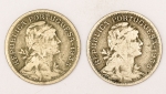 Numismática, Portugal. 2 peças de 50 centavos raríssimas. 1935. 