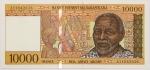 Numismática, Madagascar; 10.000 francos. Flor. 