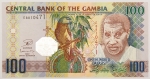Numismática, Gambia. 100 dalasis. Flor de estampa. Linda. 
