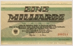 Numismática, Alemanha. Eine. Milliarde (Bilhão) Dortmund. 1923. Perfeita. 