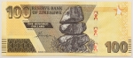 Numismática, Zimbabwe. 100 dollars. 2020. Flor. 