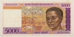 Numismática, Madagascar. 5000 francos. 