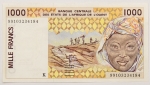 Numismática, África Ocidental. 1000 francos. 