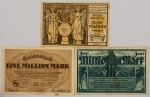 Numismática, Alemanha. Período inflacionário. 3 peças. 