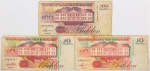 Numismática, Suriname. 3 peças. 
