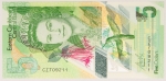 Numismática, Caribe. 5 dólares. Polímero. Flor. 