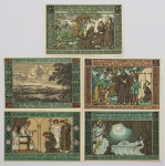 Numismática, Alemanha. Notgeld. Magnífica. 5 peças. 