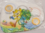 Numismática, Brasil. Cartela 2016. Mascotes. Olímpico e Paralímpico. 