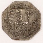 Numismática, Alemanha. Notgeld. Proveniente de coleção europeia. 5 pfennig. 1918. Oberndorf.  