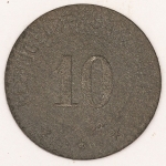 Numismática, Alemanha. Notgeld. Proveniente de coleção europeia.  10 pfennig. Ostrowo