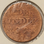 Numismática, Índia Holandesa. 1/4 Stuiver 1825. 
