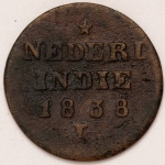 Numismática, Índia Holandesa. 2C. 1838J. 