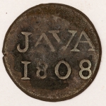 Numismática, Java Duit. 1808 VOC Raríssima. Cotação superior a US$ 100,00. VOC. Companhia Unida das Índias Orientais. 