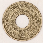 Numismática, Palestina. 5 mils. 1927. 