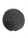 Brasil - 80 LXXX RÉIS de 1821 B - disco fino 14,8 g
