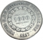 Brasil - 1.000 RÉIS de 1857  PRATA 