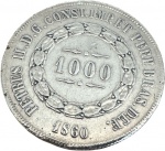 Brasil - 1.000 RÉIS de 1860  PRATA 