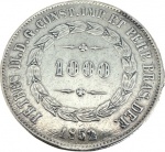 Brasil - 1.000 RÉIS de 1852  PRATA 