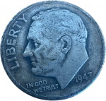 USA - ONE DIME de 1947 - PRATA 0.900 