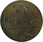 Brasil - 2 CRUZEIROS de 1942 -  ESCASSA 