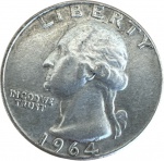 USA - QUARTER DOLLAR de 1964 - PRATA 0.900 - Km#164