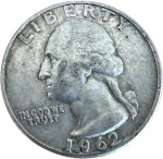 USA - QUARTER DOLLAR de 1962D - PRATA 0.900 - Km#164