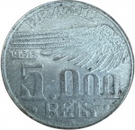 Brasil - 5.000 RÉIS de 1936 - S.DUMONT - PRATA