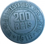 Brasil - 200 RÉIS de 1918 - ESCASSO